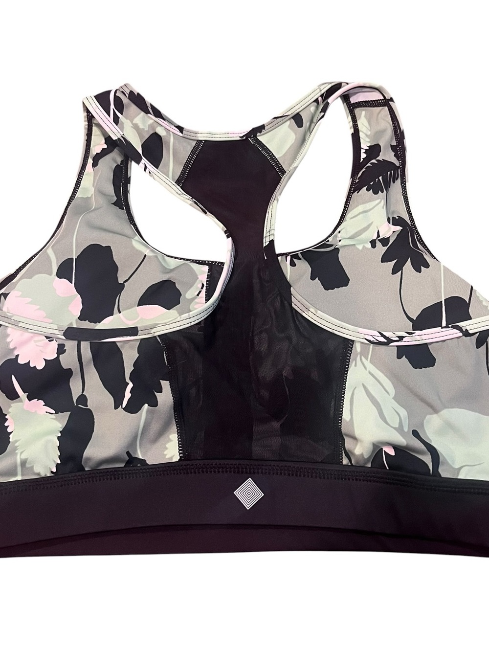 Lularoe Rise Invincible Sports Bra Green Floral Wireless Racerback Women Large - Picture 3 of 6